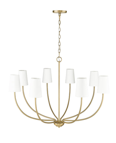 31'' Kandor Vintage Brass 8 Light Chandelier