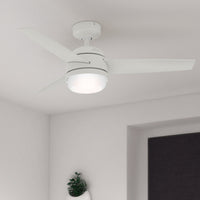 48 inch Midtown Fresh White Ceiling Fan with LED Light Kit and Handheld Remote