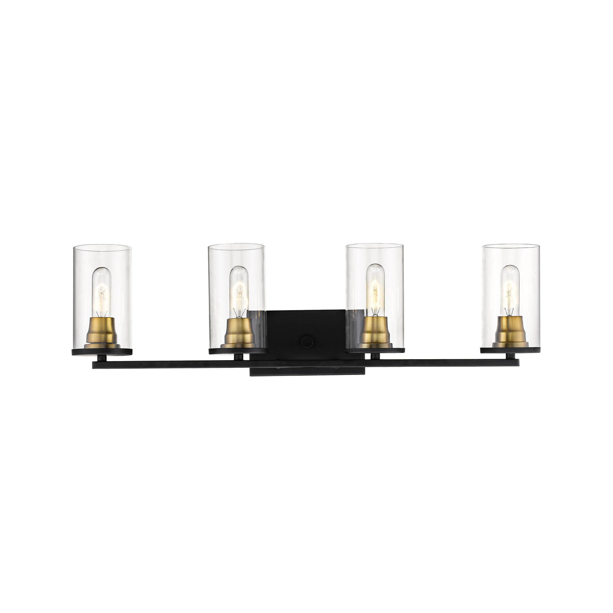 31.75'' Pasadena Matte Black/Heirloom Bronze 4 Light Bath Vanity