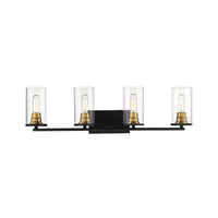 31.75'' Pasadena Matte Black/Heirloom Bronze 4 Light Bath Vanity