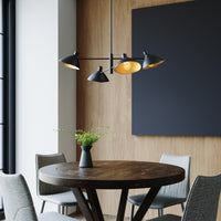 9.25'' Warhol Matte Black 4 Light Chandelier