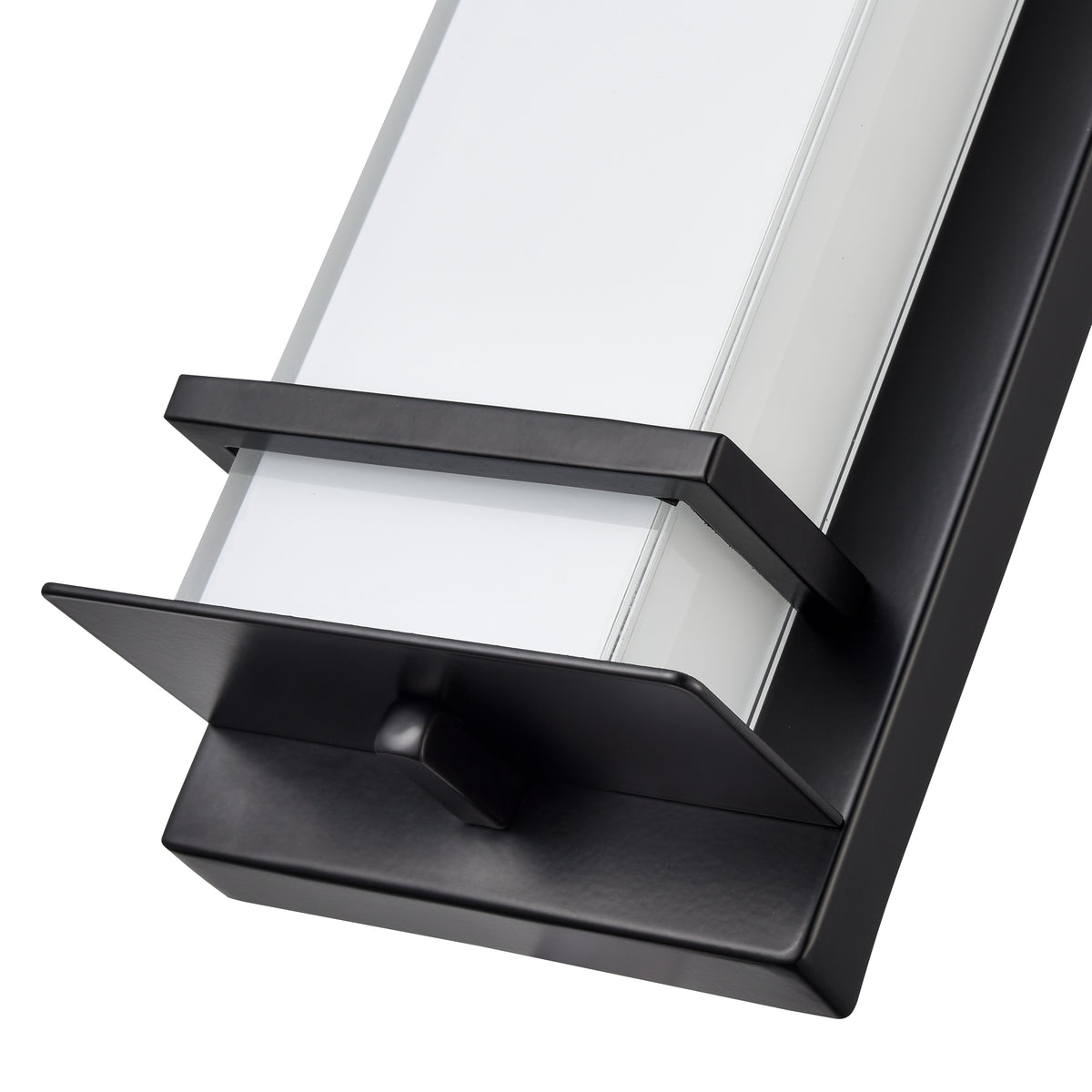 20-inch Powder Coated Black Outdoor Wall Sconce with White Glass