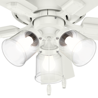 42 inch Crestfield Fresh White Low Profile Ceiling Fan with LED Light Kit and Pull Chain