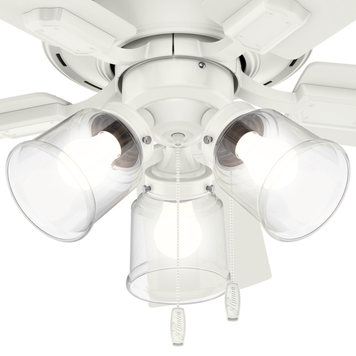 42 inch Crestfield Fresh White Low Profile Ceiling Fan with LED Light Kit and Pull Chain