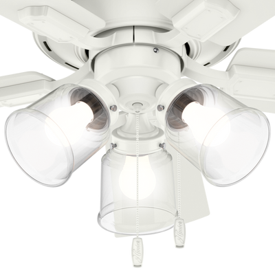42 inch Crestfield Fresh White Low Profile Ceiling Fan with LED Light Kit and Pull Chain