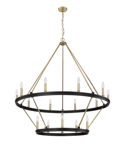 48.5'' Carruth Matte Black/Modern Gold 15 Light Chandelier