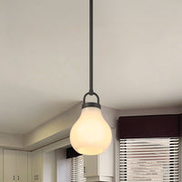 Mansfield 6-inch 1-light Matte Black Pendant Light with Opal Glass Shade