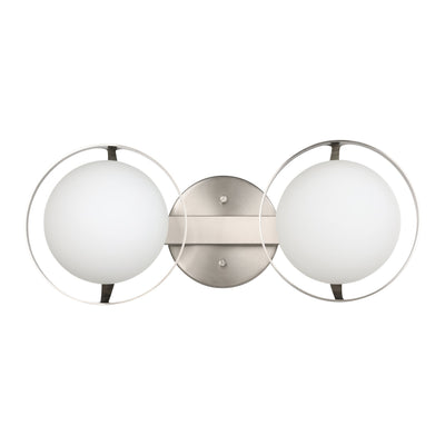 Parker 16-inch 2-light Brushed Nickel Vanity Light with Etched Opal Glass Shades