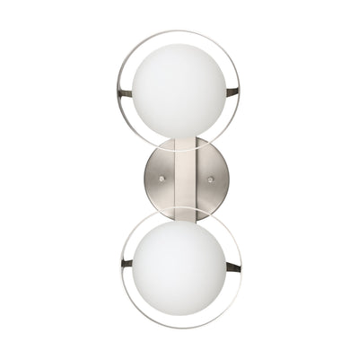 Parker 16-inch 2-light Brushed Nickel Vanity Light with Etched Opal Glass Shades