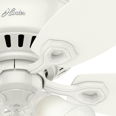 52 inch Builder Snow White Low Profile Ceiling Fan with LED Light Kit and Pull Chain