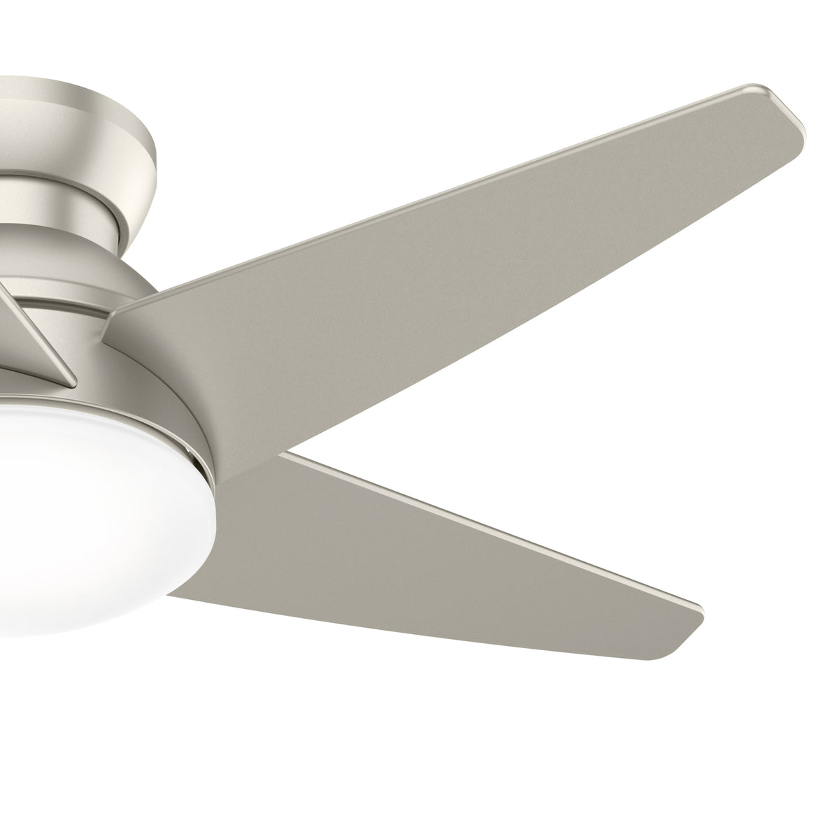 Casablanca 44 inch Isotope Matte Nickel Low Profile Ceiling Fan with LED Light Kit and Wall Control