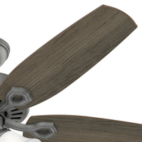 52 inch Builder Matte Silver Ceiling Fan with LED Light Kit and Pull Chain