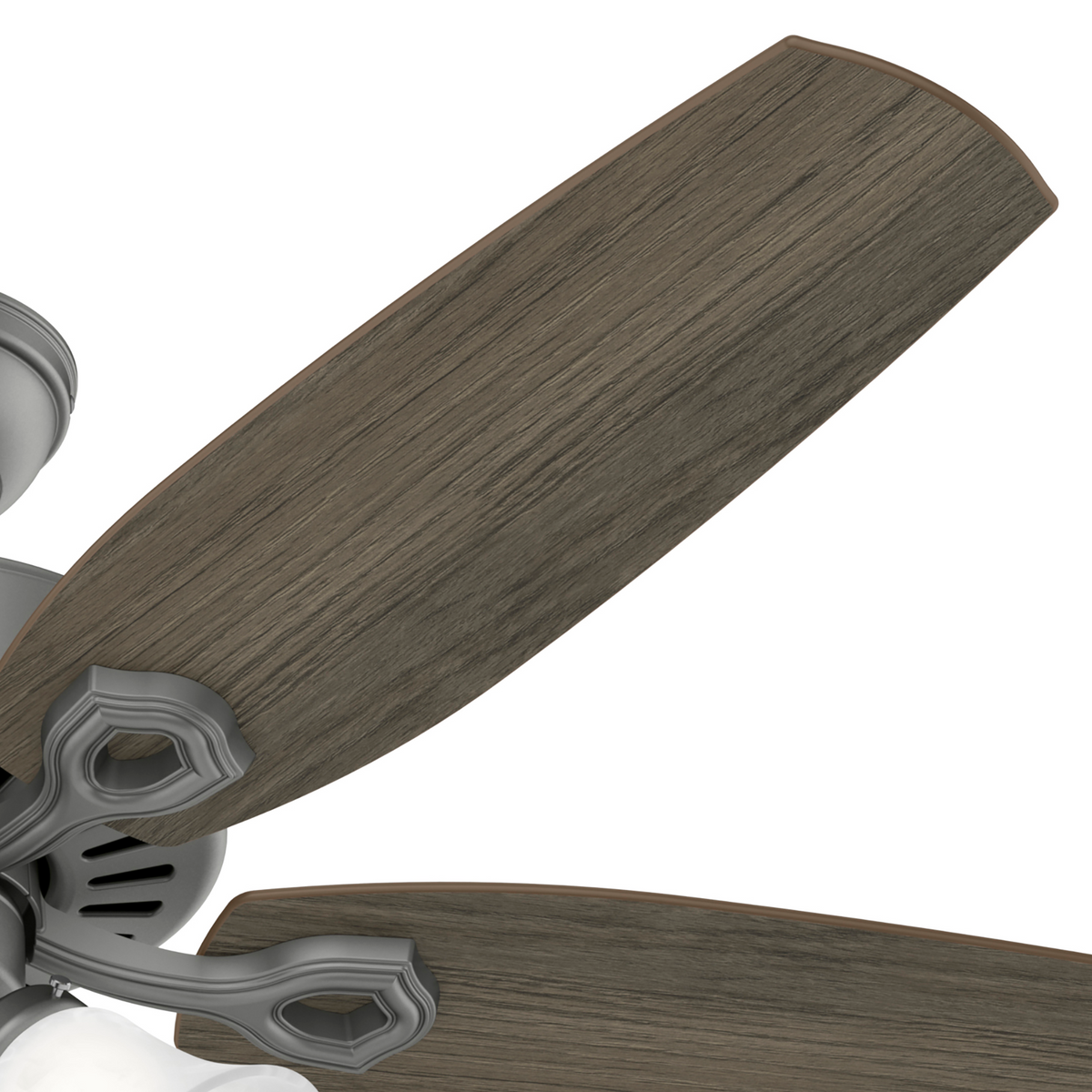 52 inch Builder Matte Silver Ceiling Fan with LED Light Kit and Pull Chain