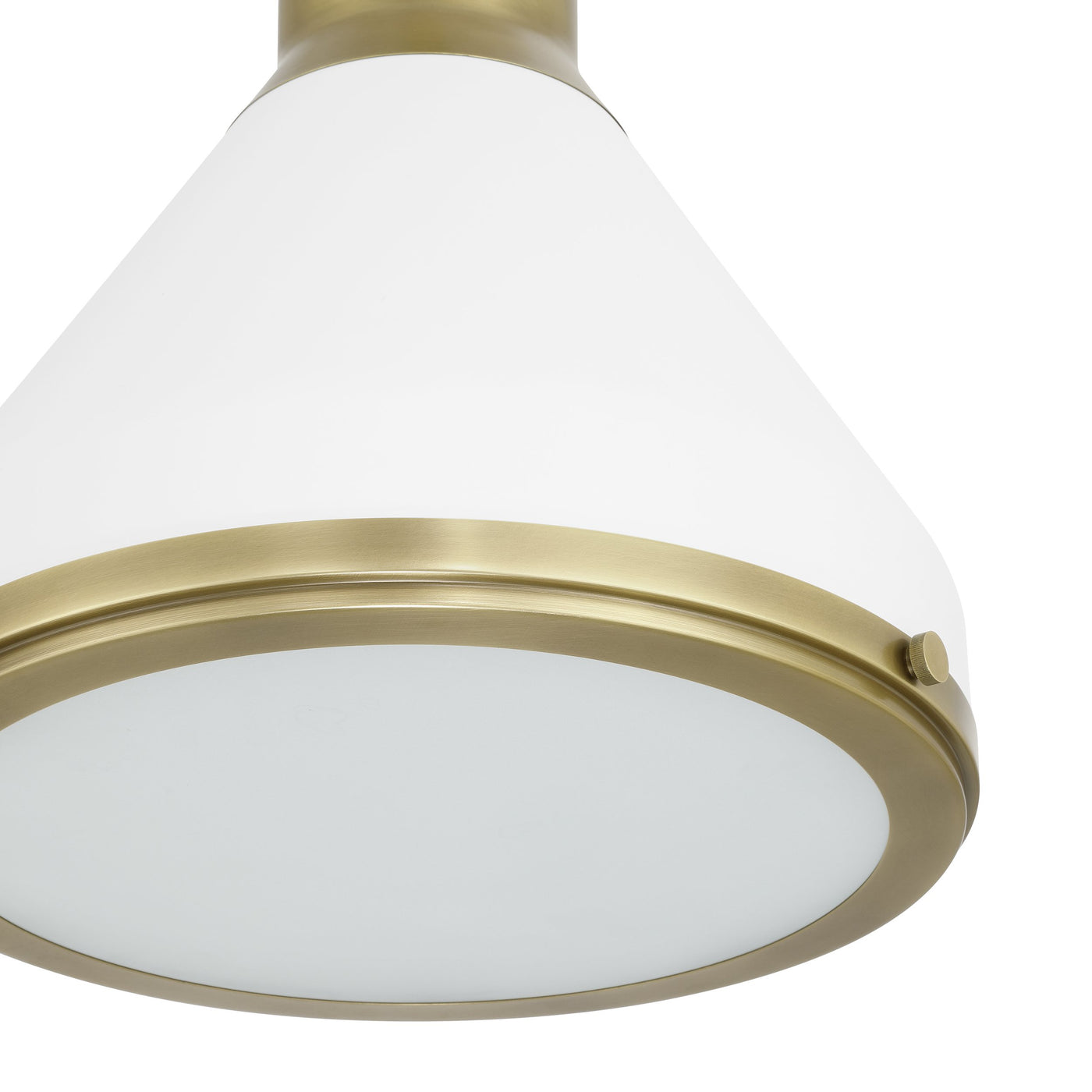 Doyle 18-inch 1-light Natural Brass Pendant Light with Matte White Metal Shade