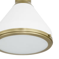 Doyle 18-inch 1-light Natural Brass Pendant Light with Matte White Metal Shade