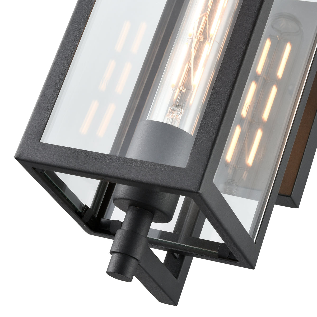 14-inch Messi Textured Black 1-Light Outdoor Wall Sconce