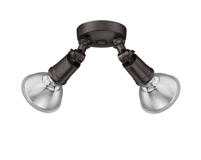 9.25''  Powder Coated Bronze 2 Light Flood Light