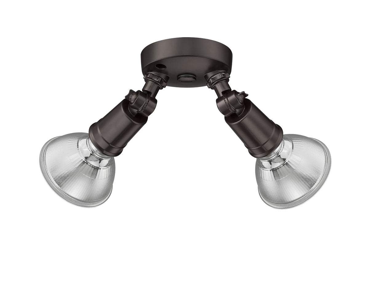 9.25''  Powder Coated Bronze 2 Light Flood Light
