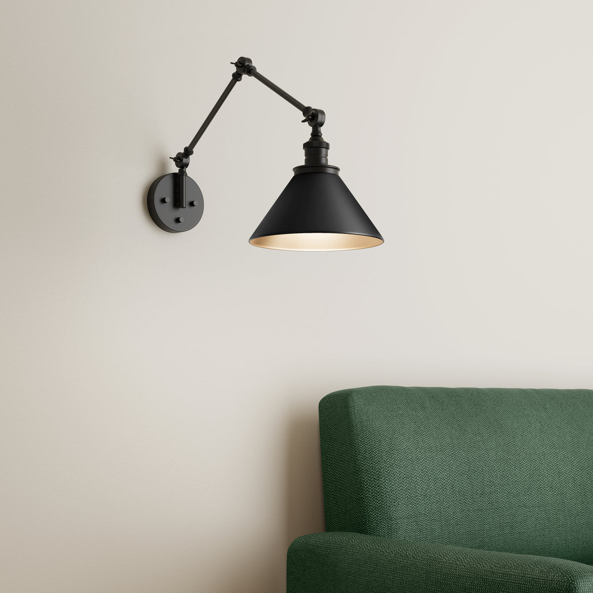 10'' Edward Matte Black 1 Light Swing Arm Sconce