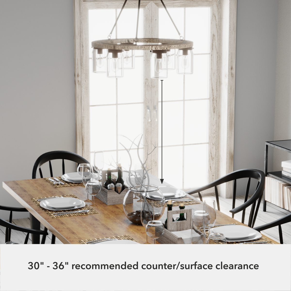 Devon Park 26.5-inch 6-light Onyx Bengal and Barnwood Chandelier with Clear Glass