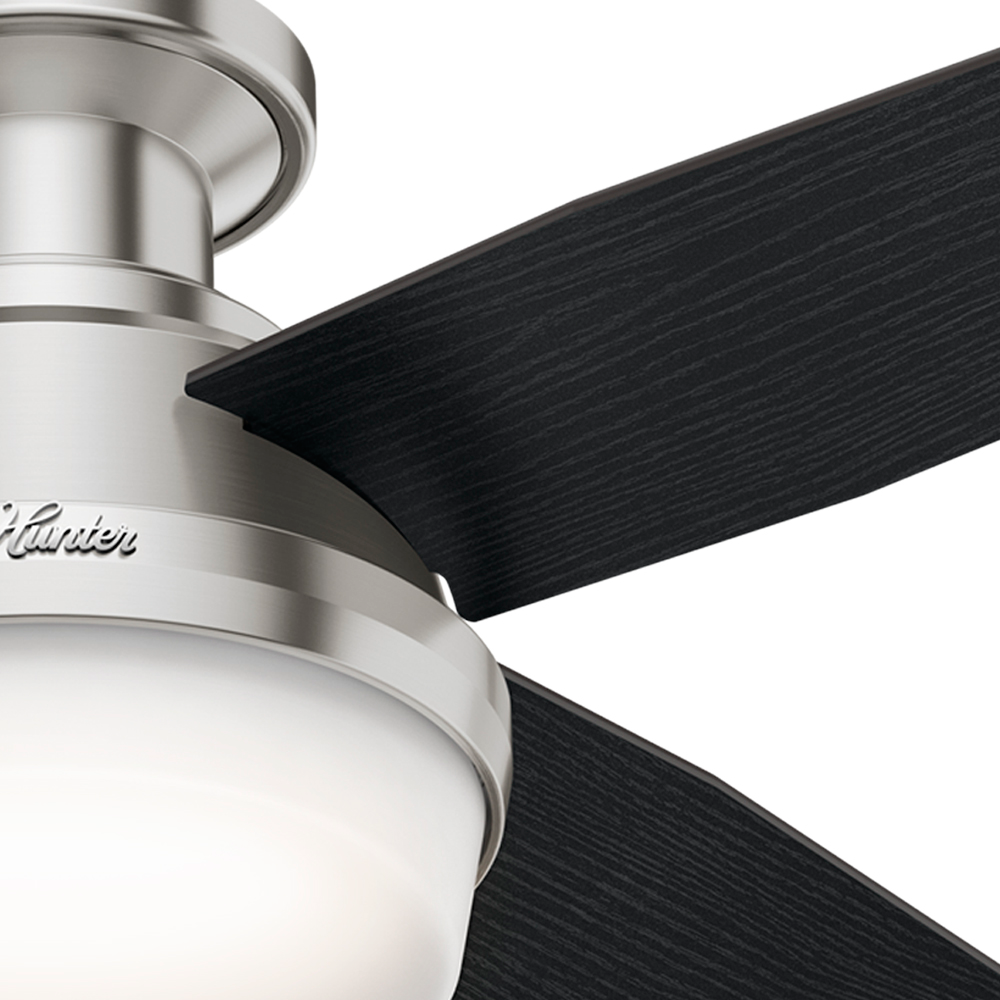 44 inch Dempsey Brushed Nickel Low Profile Ceiling Fan with LED Light Kit and Handheld Remote