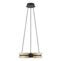 Grazia 15-inch Matte Black and Brushed Gold LED Convertible Pendant