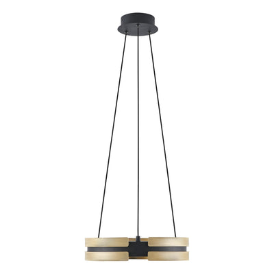 Grazia 15-inch Matte Black and Brushed Gold LED Convertible Pendant