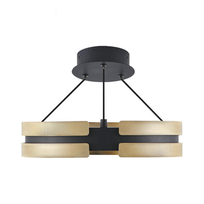Grazia 15-inch Matte Black and Brushed Gold LED Convertible Pendant