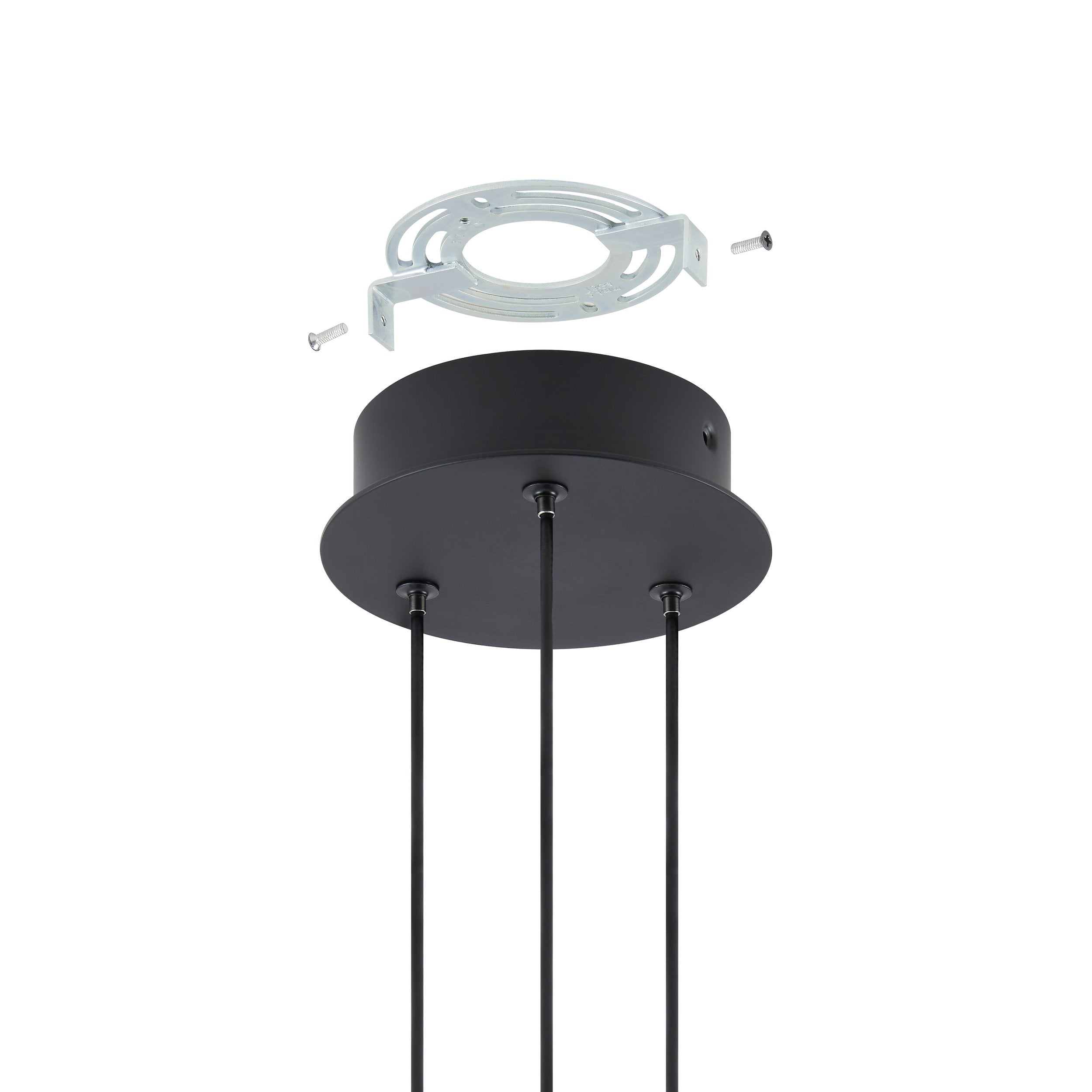 Grazia 15-inch Matte Black and Brushed Gold LED Convertible Pendant