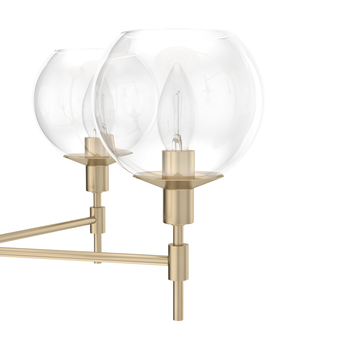 Xidane 24-inch 5-light Alturas Gold Chandelier with Clear Glass