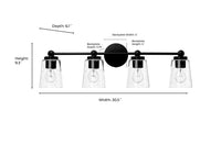 30.5'' Lauryn Polished Nickel 4 Light Bath Vanity