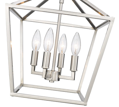 14.25'' Corona Satin Nickel 4 Light Semi-Flush Mount