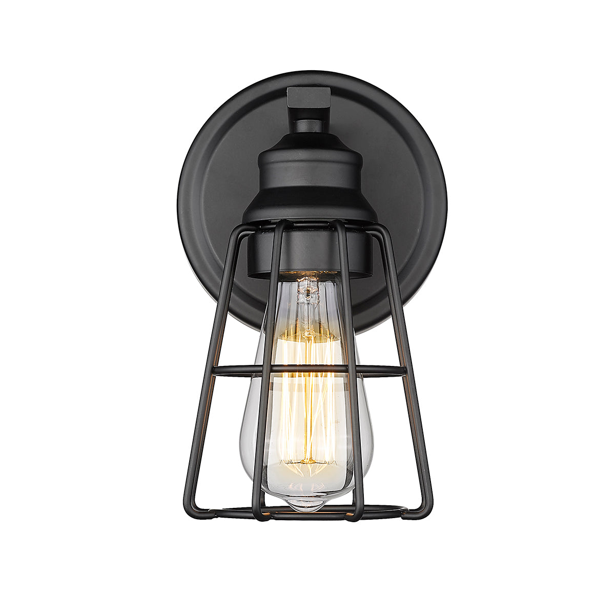 9.25-inch Matte Black 1-Light Wall Sconce