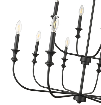 31.5'' Savanne Matte Black 12 Light Chandelier