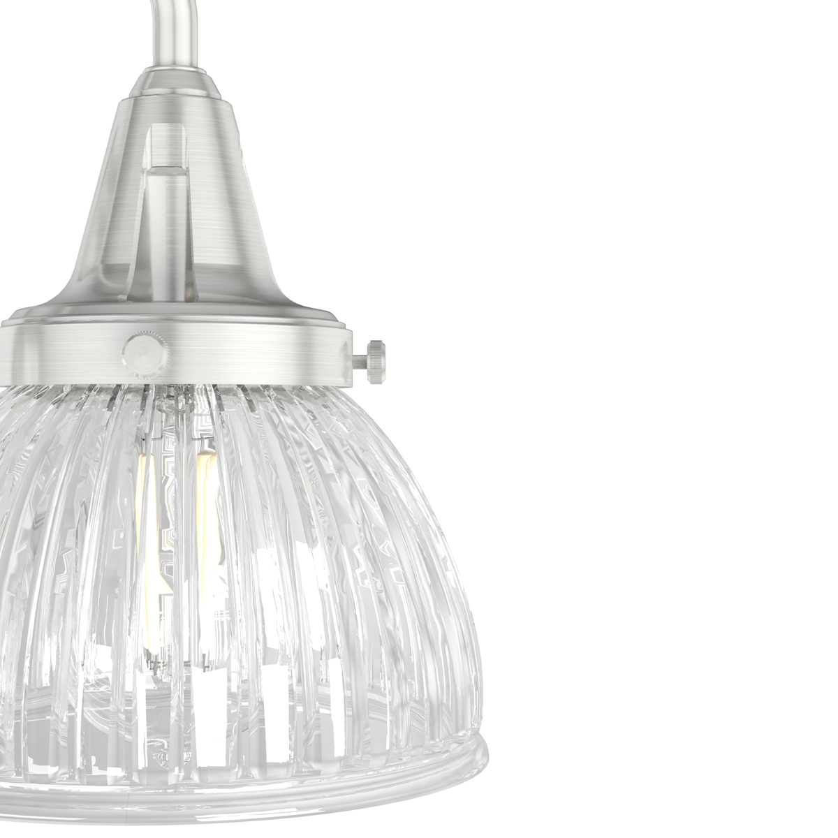Cypress Grove 24.25-inch 3-light Brushed Nickel Vanity Light with Clear Holophane Glass