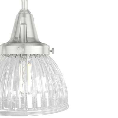 Cypress Grove 24.25-inch 3-light Brushed Nickel Vanity Light with Clear Holophane Glass