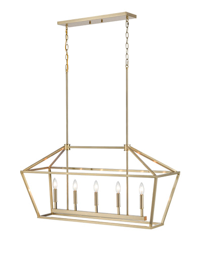 68'' Corona Modern Gold 5 Light Linear Chandelier