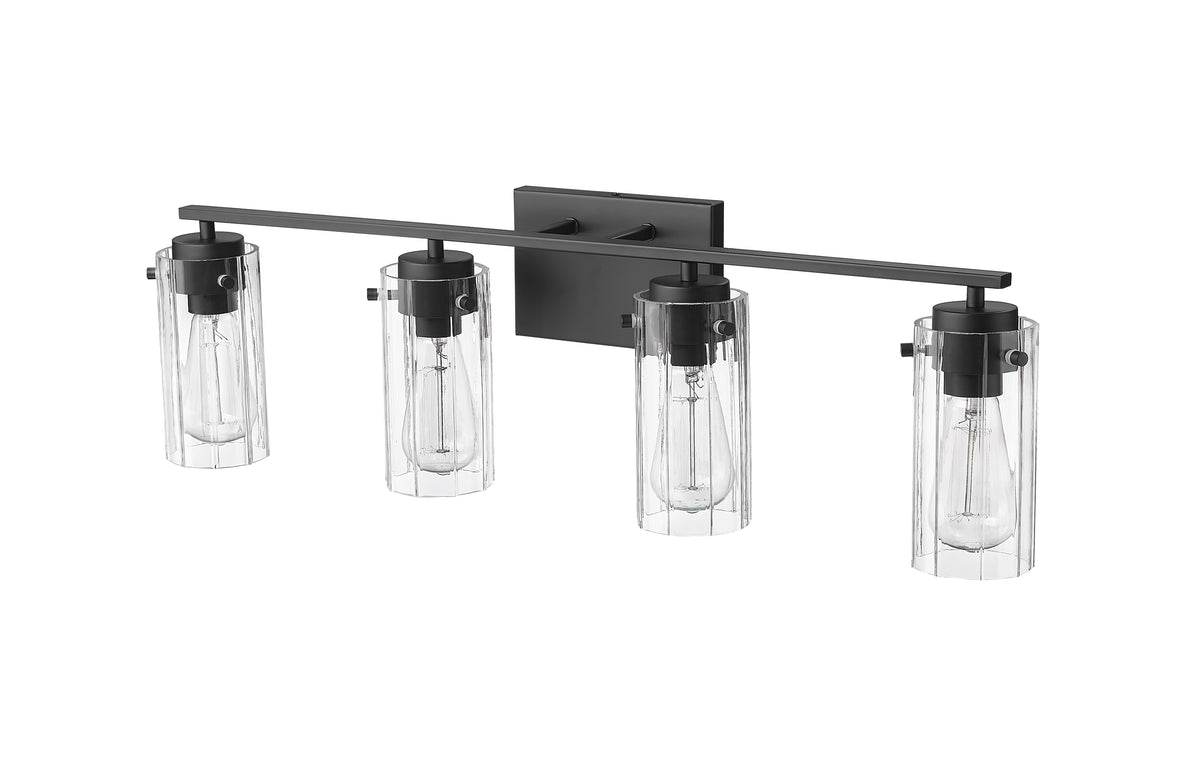 30.5'' Serena Matte Black 4 Light Bath Vanity