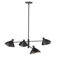 9.25'' Warhol Matte Black 4 Light Chandelier