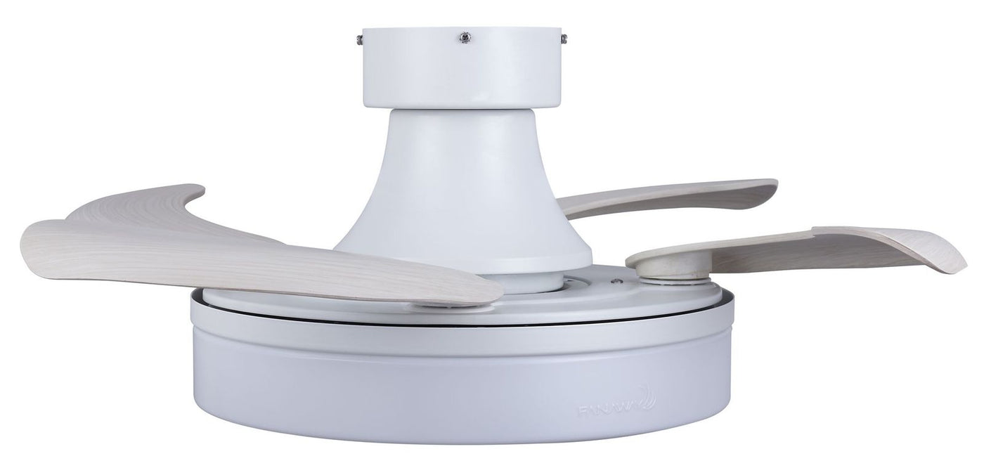 36 Inch Matte White Retractable Blade Ceiling Fan
