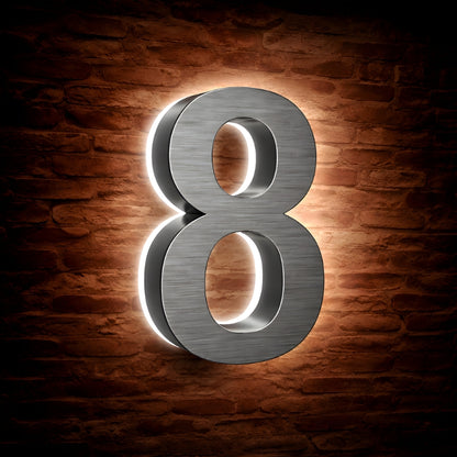 Illuminated Address Numbers - Stainless Steel - 6000K