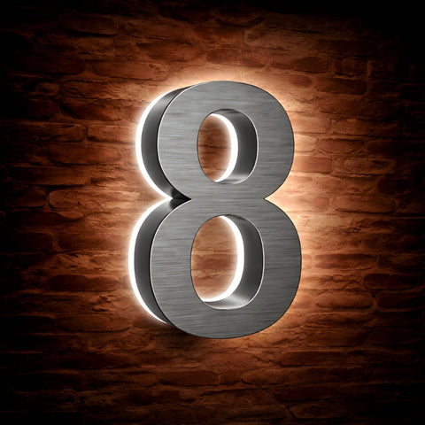Illuminated Address Numbers - Stainless Steel - 6000K
