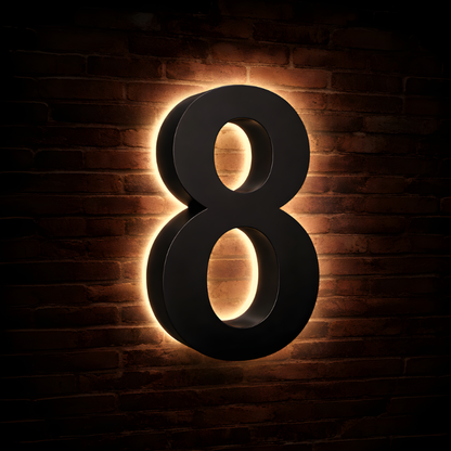 Illuminated Address Numbers - Stainless Steel 2700K