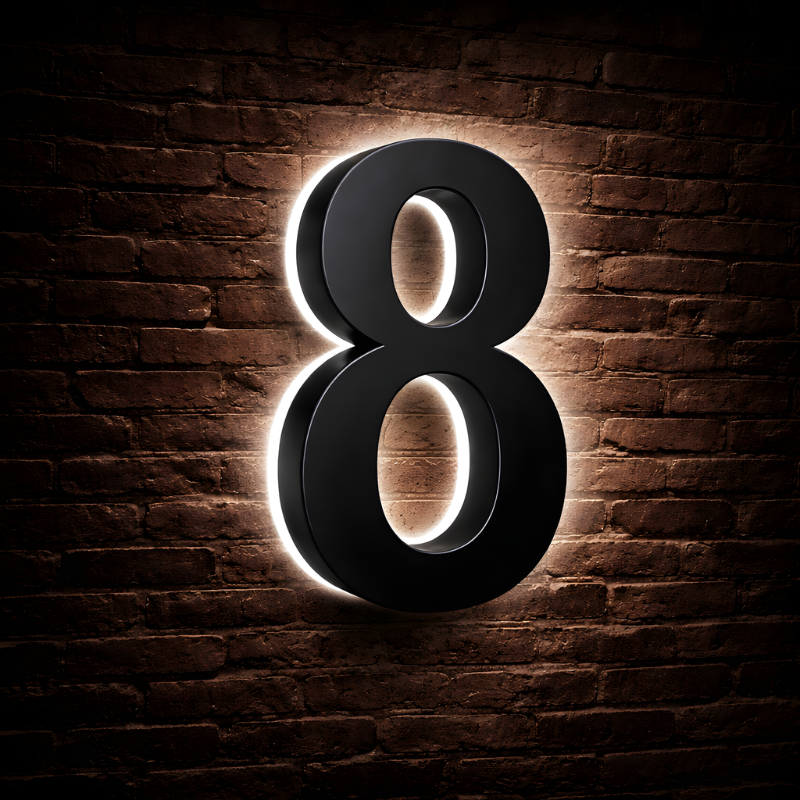 Illuminated Backlit House Numbers – Weather-Resistant LED Address Signs