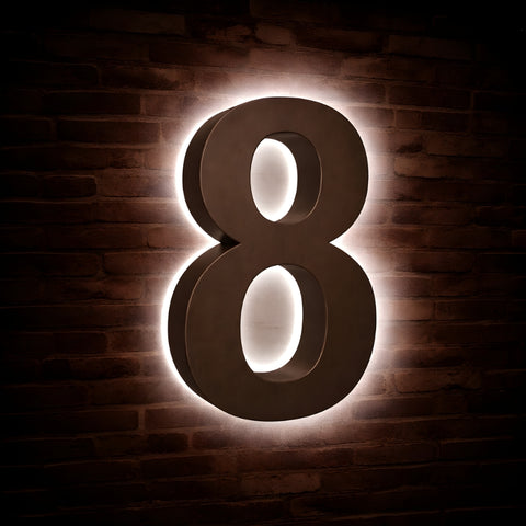 Illuminated Address Numbers - Stainless Steel - 6000K