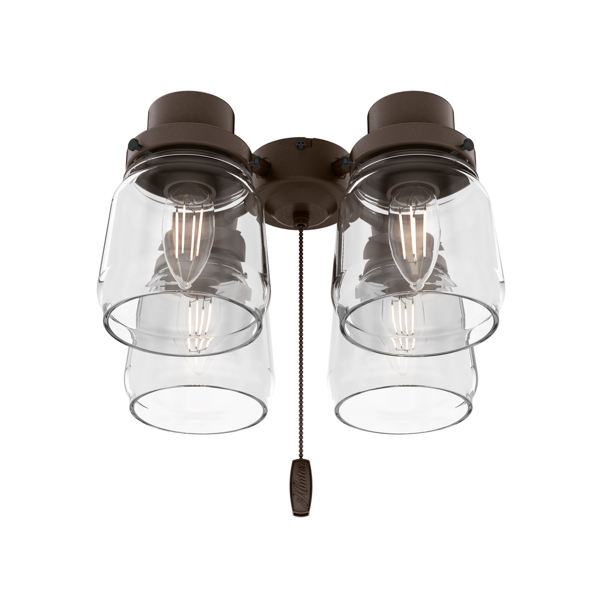 Hunter Original® 4 Light Accessory Fitter and Glass, Chestnut Brown