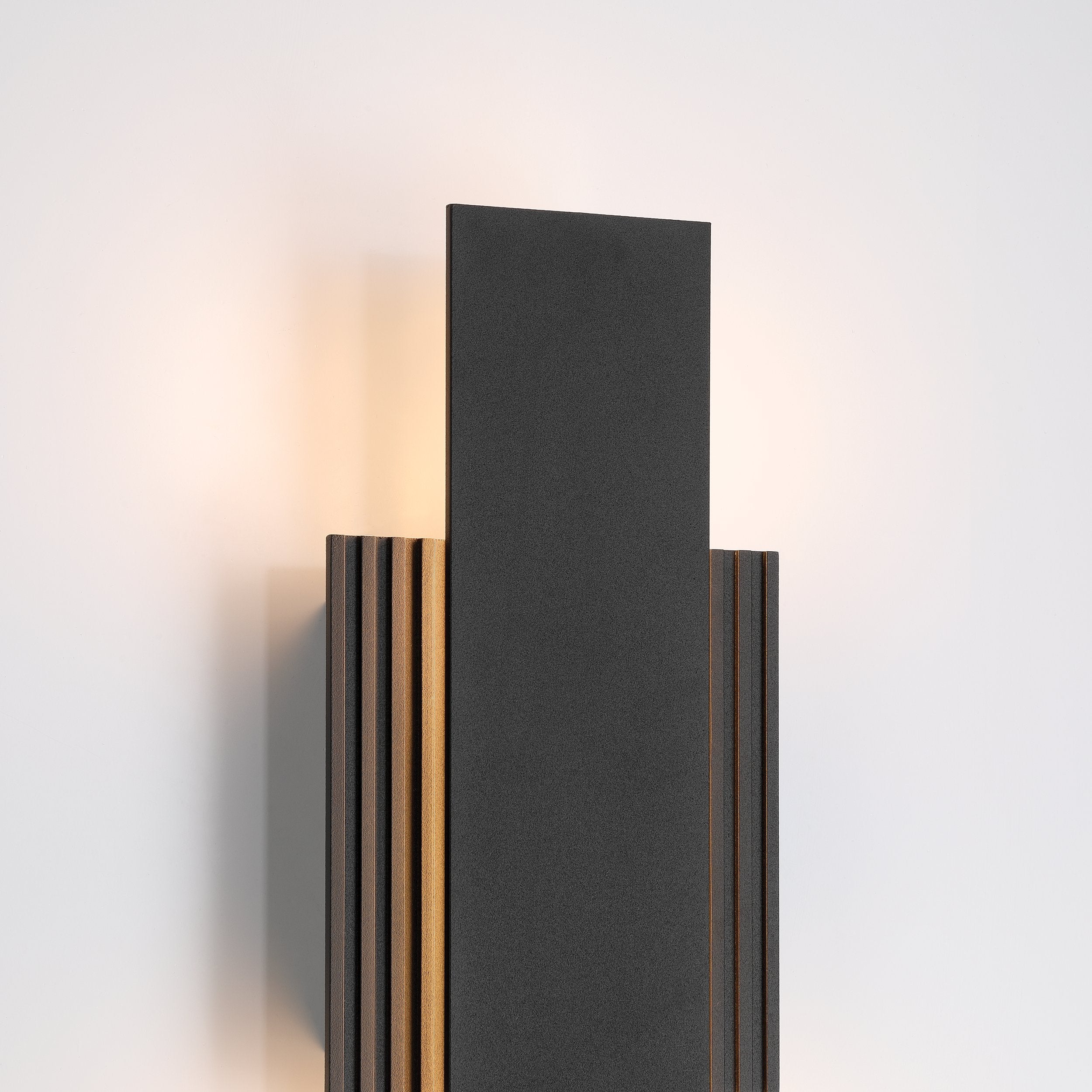 Jacks 15-inch Textured Black 5CCT LED Exterior Wall Sconce