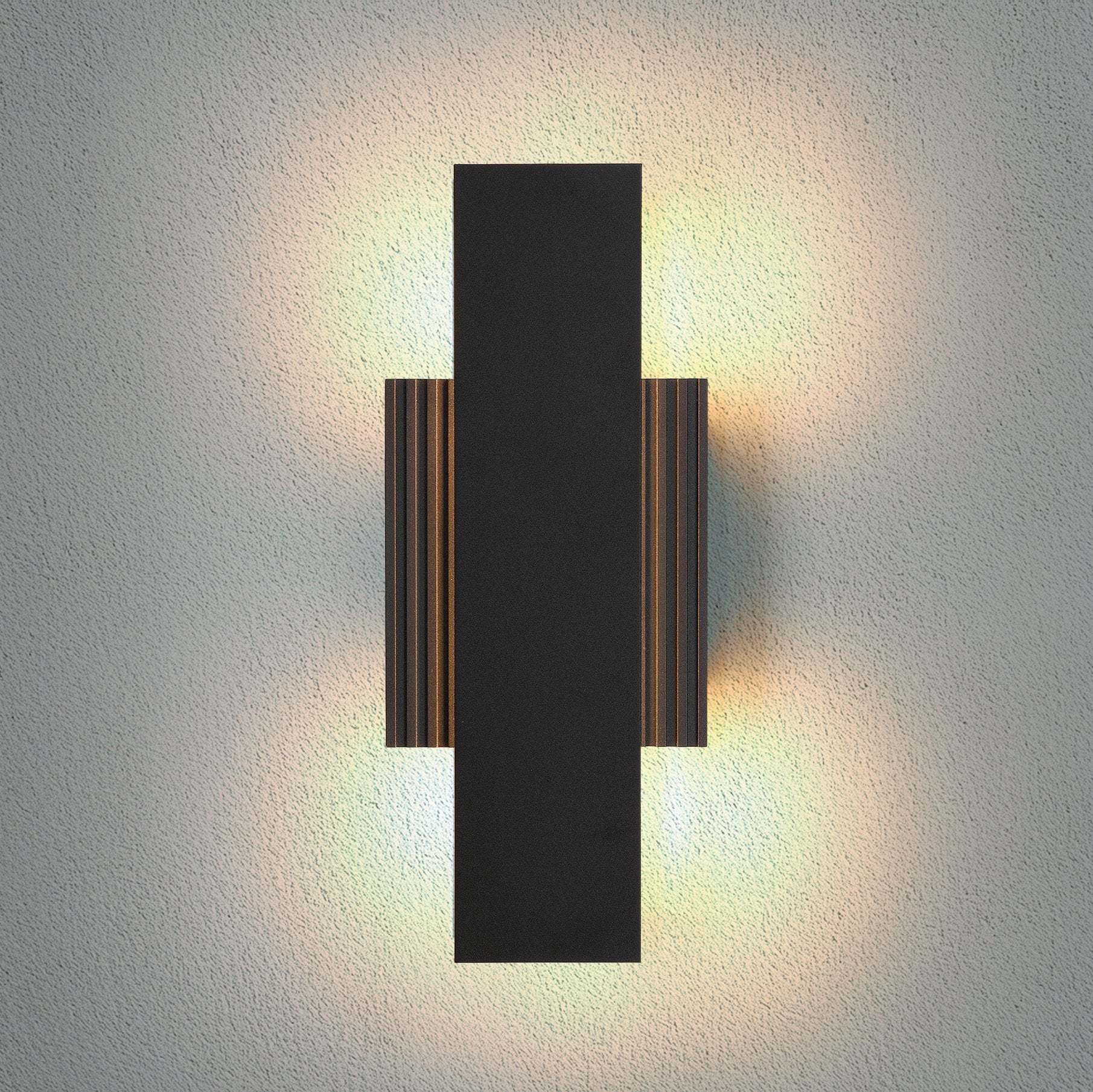 Jacks 15-inch Textured Black 5CCT LED Exterior Wall Sconce