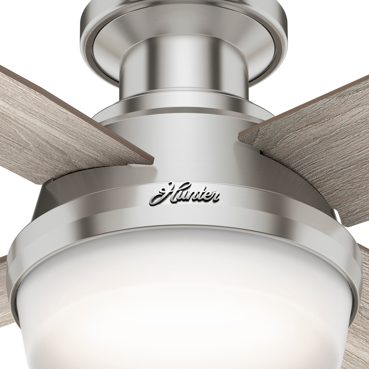 44 inch Dempsey Brushed Nickel Low Profile Ceiling Fan with LED Light Kit