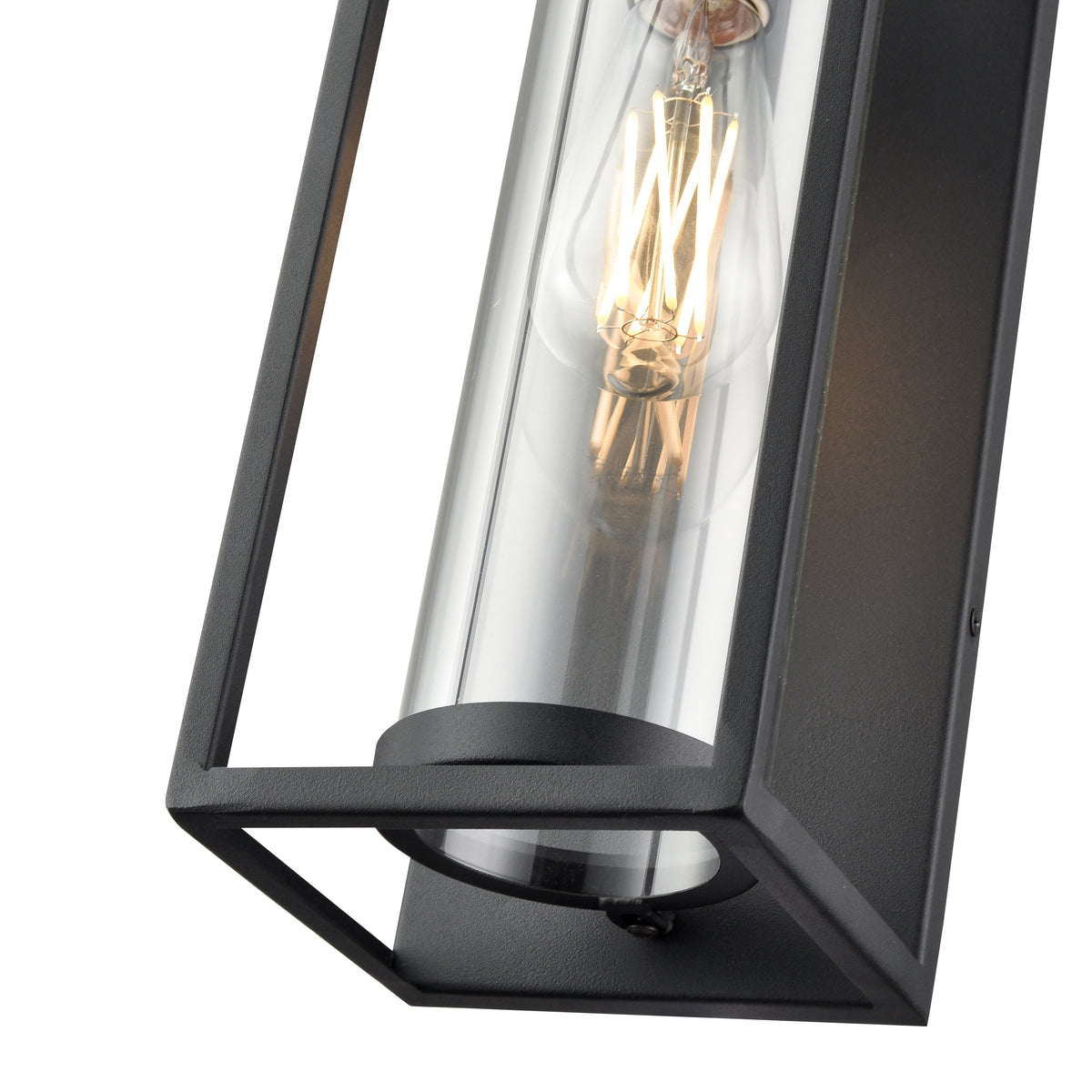 16.5-inch Caleb Textured Black 1-Light Outdoor Wall Sconce